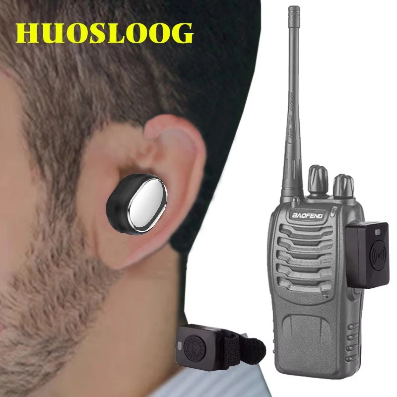Walkie talkie sem fio fone de ouvido bluetooth rádio em dois sentidos mini fone bt para kenwood baofeng quansheng radtel