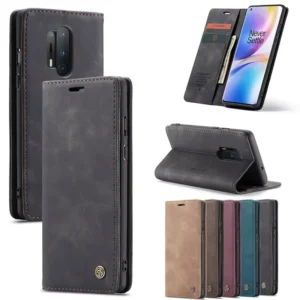 Caseme-capa de celular flip original, capinha de oneplus nord/oneplus 7 pro 8 pro 8t, retro, suporte magnético, cartão, carteira para oneplus 7 8 pro 8t nord