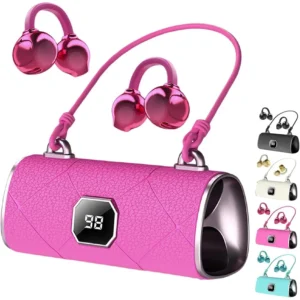 Fones de Ouvido Bluetooth Sem Fio com Display Digital LED, Fones de Ouvido Clip-On Portáteis com Longa Duração de Bateria, Headset HIFI Estéreo