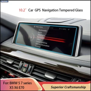 Película protetora de vidro temperado para tela GPS de carro de 10,2 polegadas para BMW Série 5 2011-2017 / BMW Série 7 2009-2015