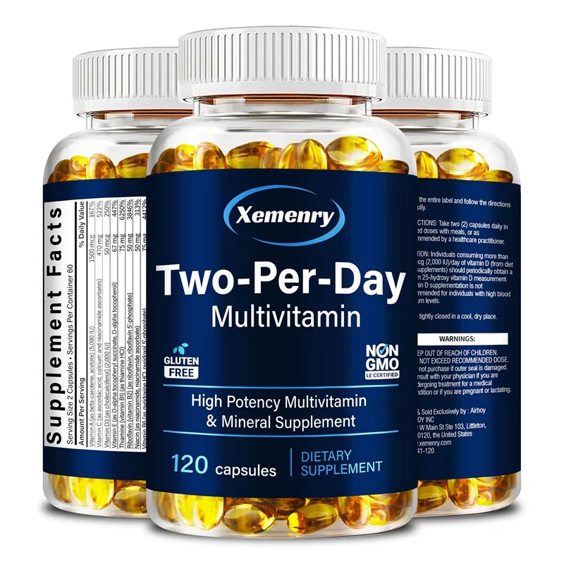 Suplementos multivitamínicos dois por dia - A saúde do coração suporta unhas fortes, cabelos brilhantes e pele saudável, apoia a função imunológica