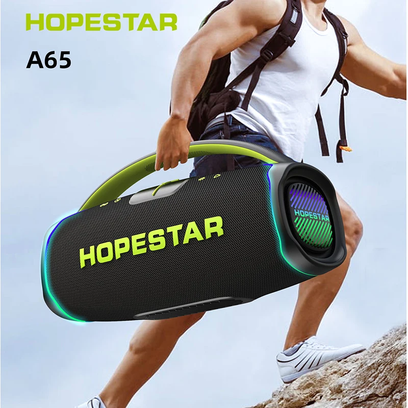 Caixa de Som Bluetooth Portátil HOPESTAR A65 300W com Graves Potentes, Drivers Tri-Banda, Sistema de Som Sem Fio para Festas ao Ar Livre