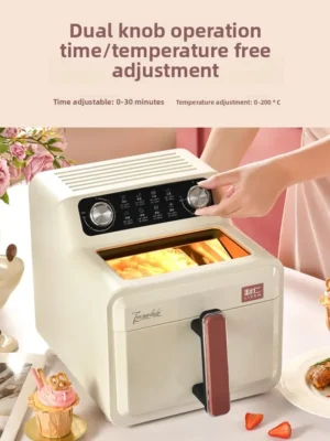 Fritadeira elétrica Zz Air Fryer, modelo Visual Home, nova, em aço inoxidável sem revestimento, com grande capacidade de cozimento.