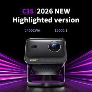 Nova versão 2026 do projetor portátil inteligente DLP 3D de alta definição 4K C3S 2400lm C3 Pro C3 Ultra