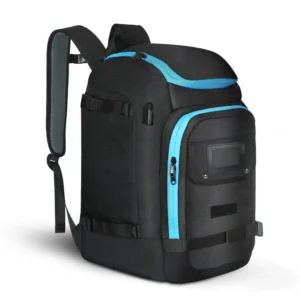 Mochila para Botas de Esqui 50L Grande Capacidade Impermeável para Botas de Snowboard, Capacete, Óculos, Suporte para Esquis, Separação Seco/Molhado