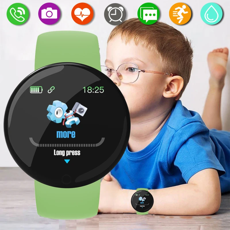 Crianças relógio de pulso digital inteligente pressão arterial à prova dwaterproof água smartwatch feminino monitor freqüência cardíaca rastreador fitness crianças relógio esporte