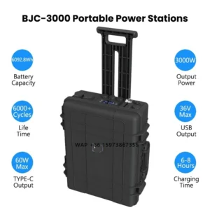 Estação de Carregamento Portátil 110V 220V, Gerador Solar de 3000W, Bateria Externa para Emergências, Estação de Carregamento LiFePO4