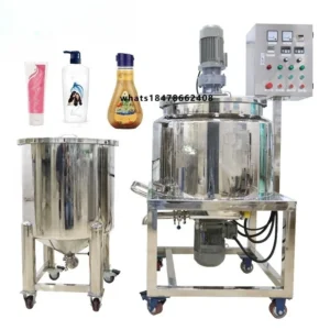 Misturador Homogeneizador Cosmético de Alta Velocidade, Tanque de Mistura Vertical Aquecido e Máquina Emulsificadora para Fabricação de Creme
