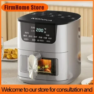 FirmHome Store Fritadeira Elétrica Inteligente Multifuncional Automática Konka Visual Air Fryer para Uso Doméstico