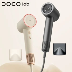 Secador de Cabelo DOCO de Alta Velocidade 75m/s com 200 Milhões de Íons Negativos para Cuidado Capilar, 110.000 RPM, Profissional, Leve, para Casa e Viagem, Presente