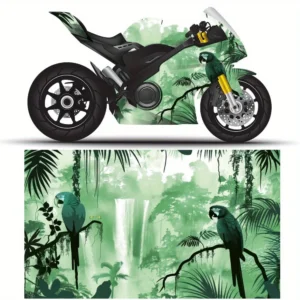 Envoltório de vinil para motocicleta, cachoeira da selva tropical, adesivo removível à prova d'água, ajuste universal para motos, durável anti-