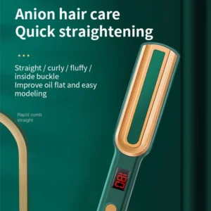 Escova alisadora, prancha de cabelo com íons negativos, modelador de cachos prático, prancha de cabelo de dupla função, mini portátil