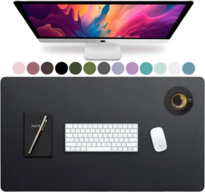 Tapete de Mesa Grande em Couro, Protetor de Mesa de Escritório em Couro PU Impermeável Antiderrapante, Mouse Pad para Teclado e Mesa, Mousepad Gamer