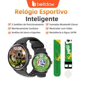 Smartwatch GPS BETTDOW com aplicativo de IA integrado, 100 modos esportivos, resistência à água de 3 ATM e tela AMOLED