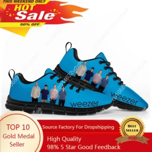 Tênis Esportivos Weezer para Homens e Mulheres, Sneakers de Alta Qualidade, Estilo Casual, Personalizados para Casais, Cor Preto