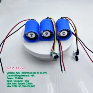 Ventilador motor dc 9v 12v 24v 100000 rpm ventilador canalizado sem escova em miniatura impulsor de alumínio secador de cabelo motor ultra alta velocidade