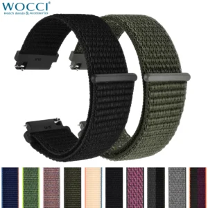 WOCCI-Correia de relógio de nylon para homens e mulheres, cinto com fecho de gancho, relógio inteligente, 18mm, 20mm, 22mm, 2 peças