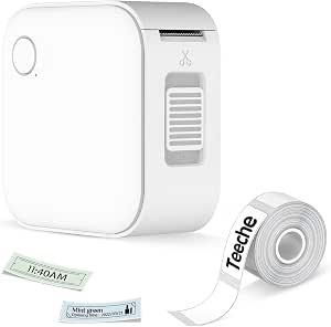 Impressora Térmica de Etiquetas Adesivas, Mini Impressora Etiquetas Bluetooth, com 1 Rolo de Etiqueta Adesiva, Maquina de Etiquetar Adesiva Portátil, Perfeito para Uso Doméstico e No Escritório