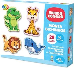 GGB Plast Brinquedo Educativo Monta Bichinhos 28 Peças