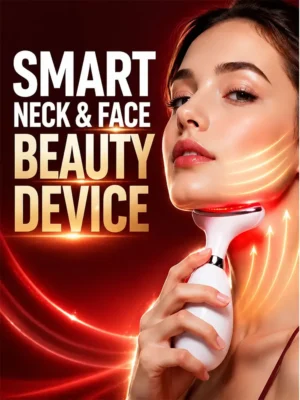 Dispositivo de Beleza para Rosto e Pescoço, Massageador EMS com Luz LED, Ferramenta Elétrica de Massagem Facial para Rotina de Cuidados com a Pele em Casa