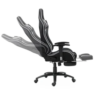 Cadeira gamer de couro de alta qualidade com design elegante, suporta logotipos personalizados bordados.