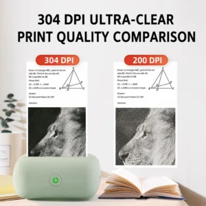 Mini impressora térmica Bluetooth, incluindo rolos de papel, adequada para questões de erro de estudantes, anotações, diários, fotos.