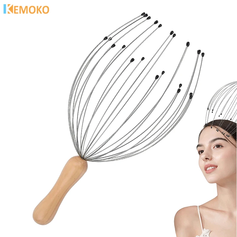 Cabeça massageador coçar para extração de cabelo saudável e saudável polvo couro cabeludo não alma extrator ferramenta divina