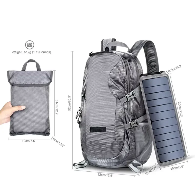 Mochila Esportiva Impermeável Slocable 2026: Nova Mochila de Estudante com Painel Solar de 6.5W e Design Moderno