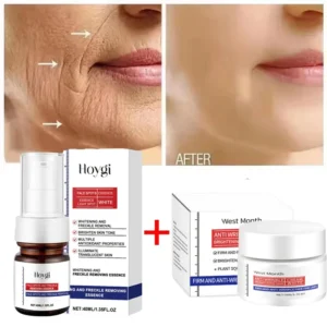 Conjunto de creme de soro facial de colágeno, anti-envelhecimento, firmador, levantamento de linhas finas, anti flacidez profunda, rugas, ilumina, produtos de cuidados com a pele de beleza