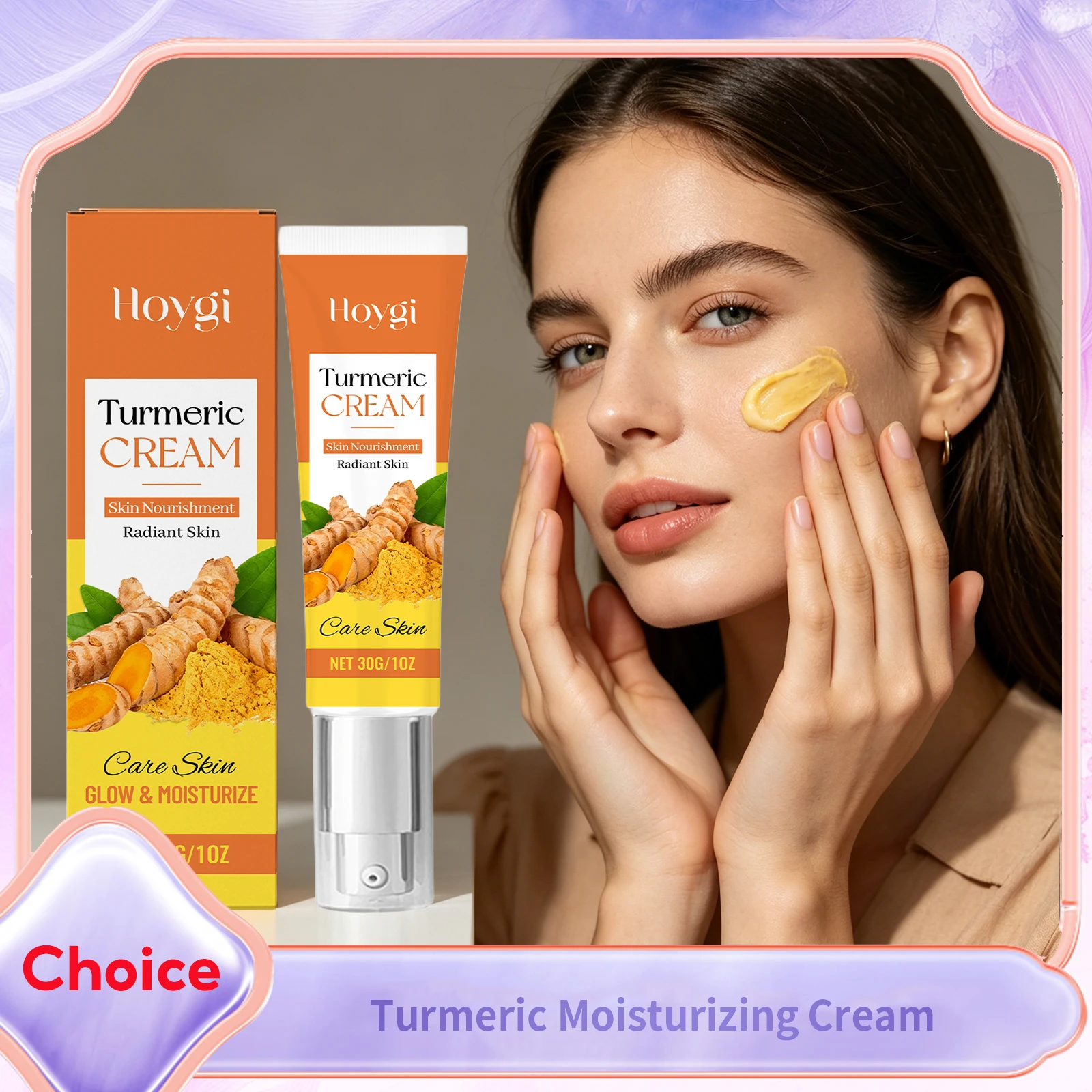 Creme Clareador de Cúrcuma Anti-Idade, Remove Manchas Escuras, Tratamento para Acne, Hidratante e Nutritivo para o Rosto