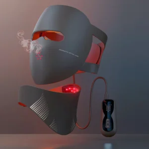 Alta qualidade silicone macio 3c led rosto pescoço máscara terapia de luz design ergonômico para verdadeiro anti-envelhecimento cuidados com a pele em casa e viagens