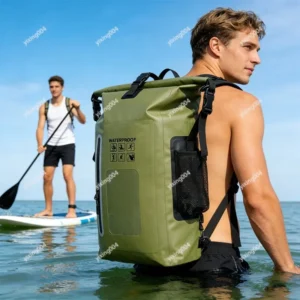 Mochila Impermeável de PVC de Grande Capacidade para Atividades ao Ar Livre, Saco Seco Unissex Resistente à Água