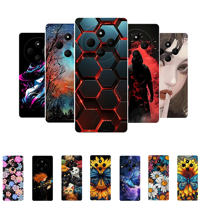 Para Redmi 14C Capa 14 C Animais Legal Capa traseira de silicone macio TPU Capas de celular para Xiaomi Redmi 14C Protetor Redmi14C Capinha