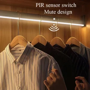 Barra de luz led inteligente para guarda-roupa, interruptor com sensor infravermelho de alta resistência para quarto, vestiário, loja de roupas, lâmpada de armário