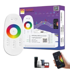 Controlador LED Tuya RGB Alexa Smart Life Dimmer 5-24V 12V 144W CCT RGB RGBW para Fitas LED com Controle por Voz Google Home e WiFi