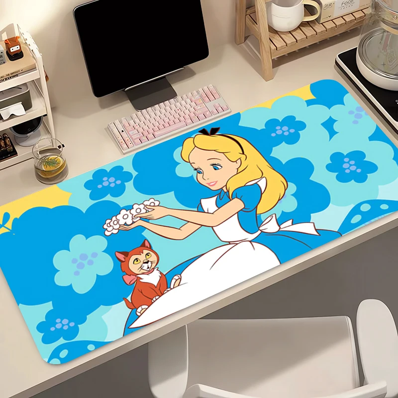 Mouse Pad 90x40cm A-Alices no País das Maravilhas Acessórios para Jogos PC Gamer Tapete para Mesa de Computador Varmilo