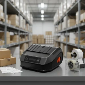 Impressora Térmica Portátil Mini de 3 Polegadas ATU&UTV, Papel de 80mm para Impressão de Etiquetas de Recibos Empresariais com Bateria de 2600mAh e 203dpi