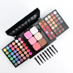 Paleta de Maquiagem Multifuncional com 78 Cores, Conjunto Cosmético com Sombra, Brilho Labial e Blush para Rotina de Beleza Fácil