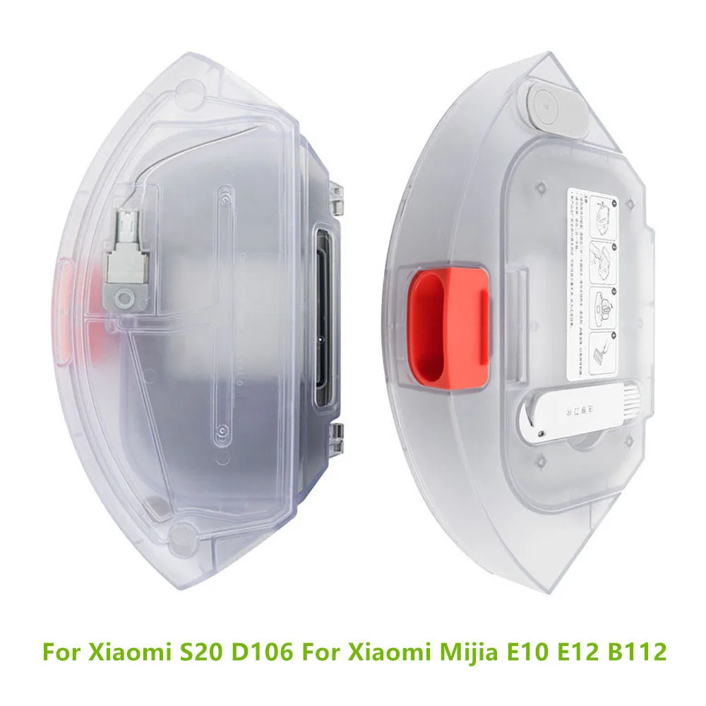 Caixa de pó e tanque de água para Xiaomi S20 D106, compatível com Xiaomi Mijia E10 E12 B112, acessórios para robô aspirador.