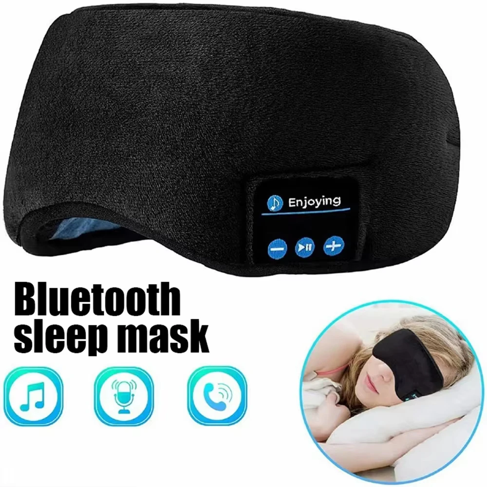 Fone de Ouvido Bluetooth Esportivo com Máscara de Olhos e Faixa Elástica para Dormir - Headset Sem Fio para Música