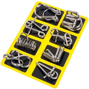 8 pçs/set metal montessori fio enigma iq mente cérebro teaser quebra-cabeças jogo para crianças adultos anti-stress brinquedos educativos