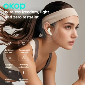 Okop ai fone de ouvido, fone de ouvido sem fio bluetooth, fone de ouvido com cancelamento de ruído, fone de ouvido para esportes ao ar livre, fone de ouvido para jogos de música de alta qualidade