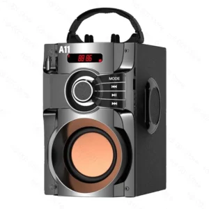 Caixa de Som Bluetooth Sem Fio de Alta Potência com Subwoofer Integrado para Karaokê Familiar e Estéreo Externo com Entrada para Cartão