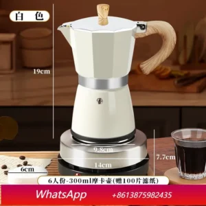 Cafeteira doméstica YJQ, extratora de café expresso artesanal para 6 pessoas, fogão elétrico.