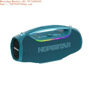 Caixa de Som Hopestar A60 Ultra 450W com Áudio AI, Bluetooth 5.4, AURACAST, IPX6 à Prova D'água, RGB, Bateria Removível e Microfone UHF (com um único microfone)