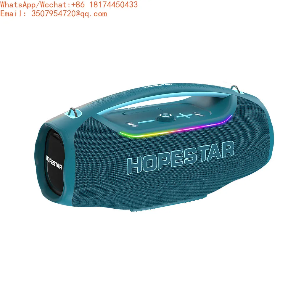 Caixa de Som Hopestar A60 Ultra 450W com Áudio AI, Bluetooth 5.4, AURACAST, IPX6 à Prova D'água, RGB, Bateria Removível e Microfone UHF (com um único microfone)