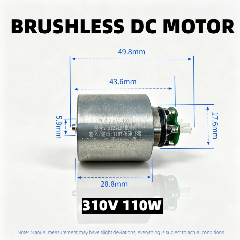 Motor Sem Escovas DC310V 110W Micro Ventilador 110.000 RPM, Impulsor de Alumínio para Secador de Cabelo de Alta Velocidade, Sistemas de Resfriamento e Ventilação