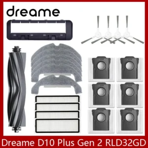 Dreame d10 plus gen 2 rld32gd robô vácuo peças de reposição consumíveis escova lateral principal filtro hepa mop pano saco pó acessórios