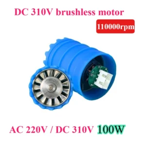 DC310V 100W 110000 RPM Micro Ventilador de duto sem escova Impulsor de alumínio Secador de cabelo Motor de ultra alta velocidade