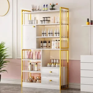 Armário Expositor de Cosméticos para Salão de Beleza, Estante para Produtos de Unhas, Armário Expositor para Barbearia